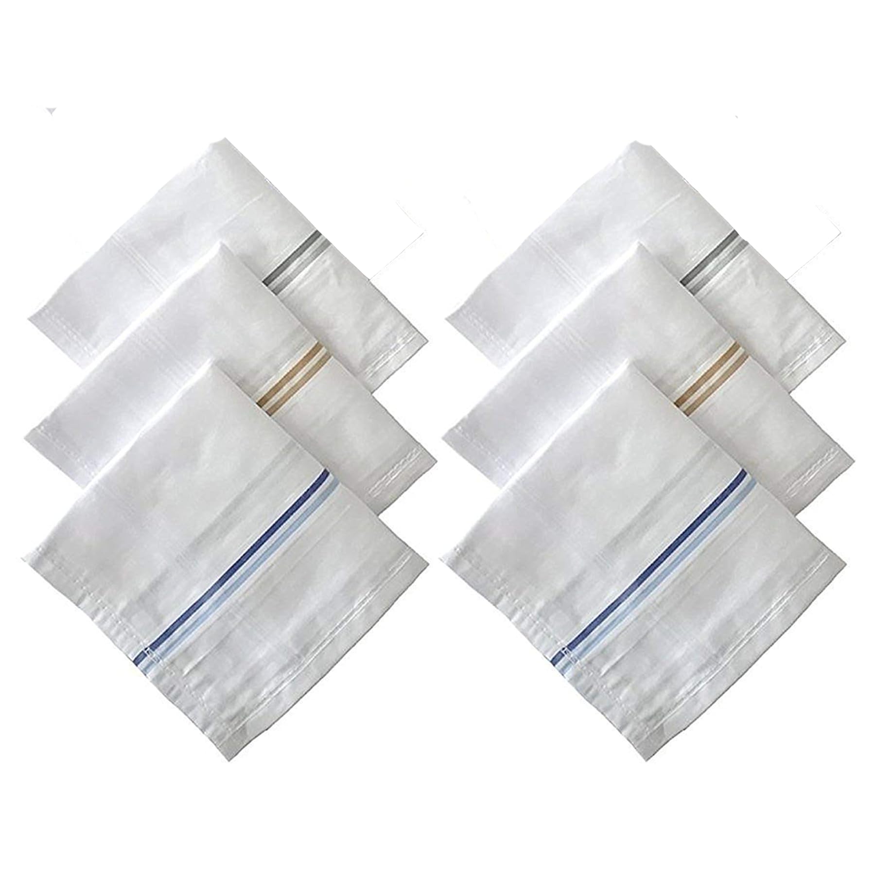 Premium 100% Cotton Handkerchiefs for Men – 6 Piece Hanky Set for Men | Soft & Absorbent Hanky for Men Cotton-image-42