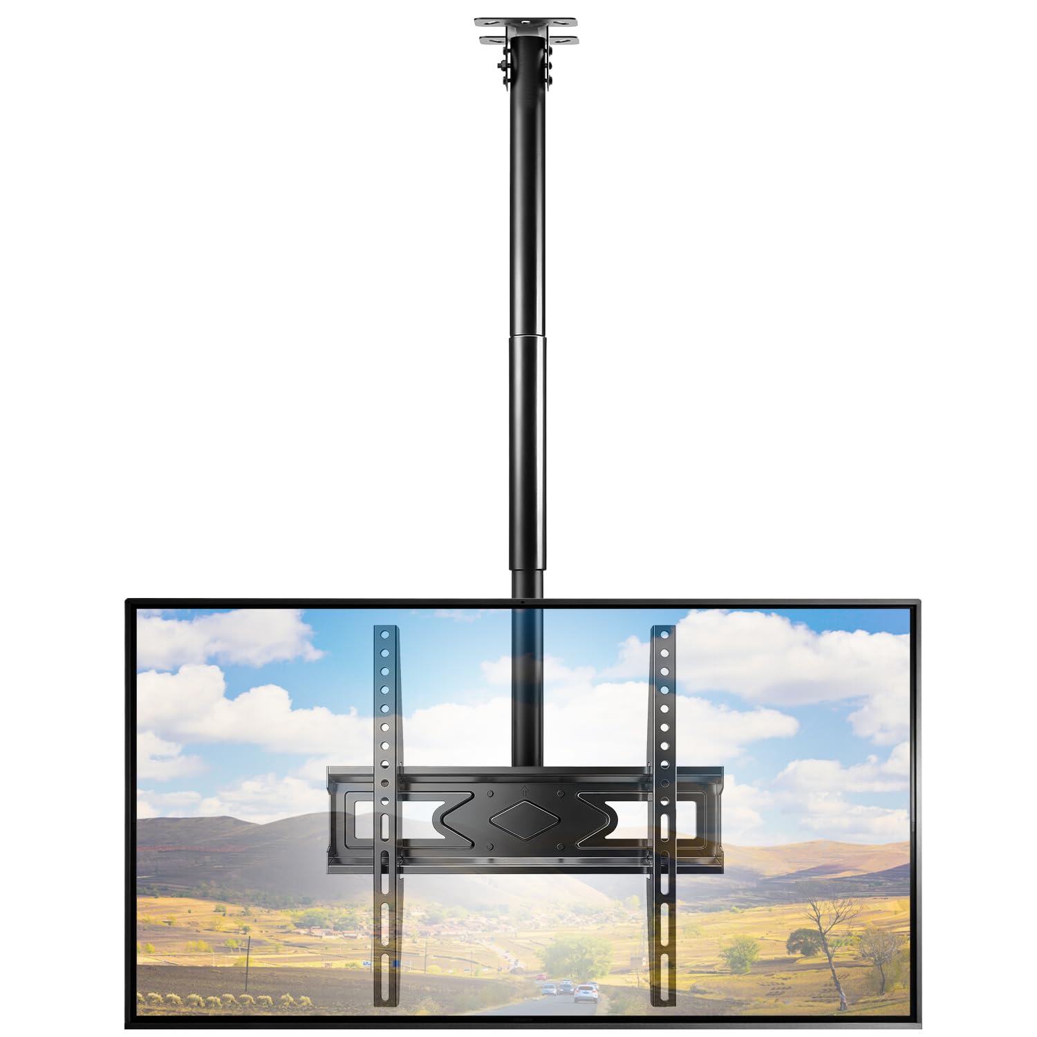 Photo 1 of 39” Ceiling TV Mount for 26-65 Inch LCD LED OLED 4K TVs, Heavy Duty Hanging TV Ceiling Mount Bracket with Height Adjustable Extension Pole for Home Patio Gazebo, Max VESA 400x400mm, Holds 110lbs