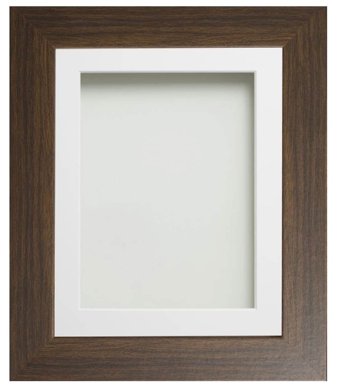 Frame Company Watson Brown Picture Photo Frame fitted with Perspex, 20x16 inch with White Mount for image size A3