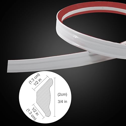 Miniatura 3 de Tira de calafateo flexible, 34 pulgadas para moldear, piso, borde de azulejos, encimera, salpicaduras, techo, esquina de pared, zócalo (10 pies,