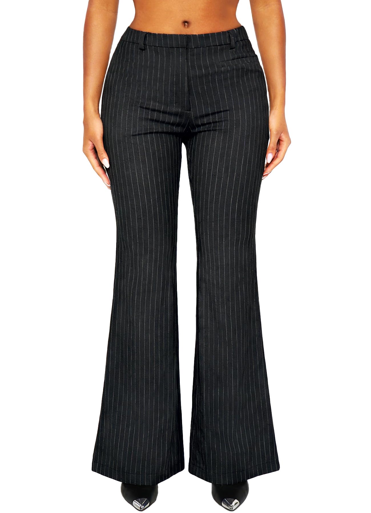 HAWILAND Pantalon de costume rayé pour femme
