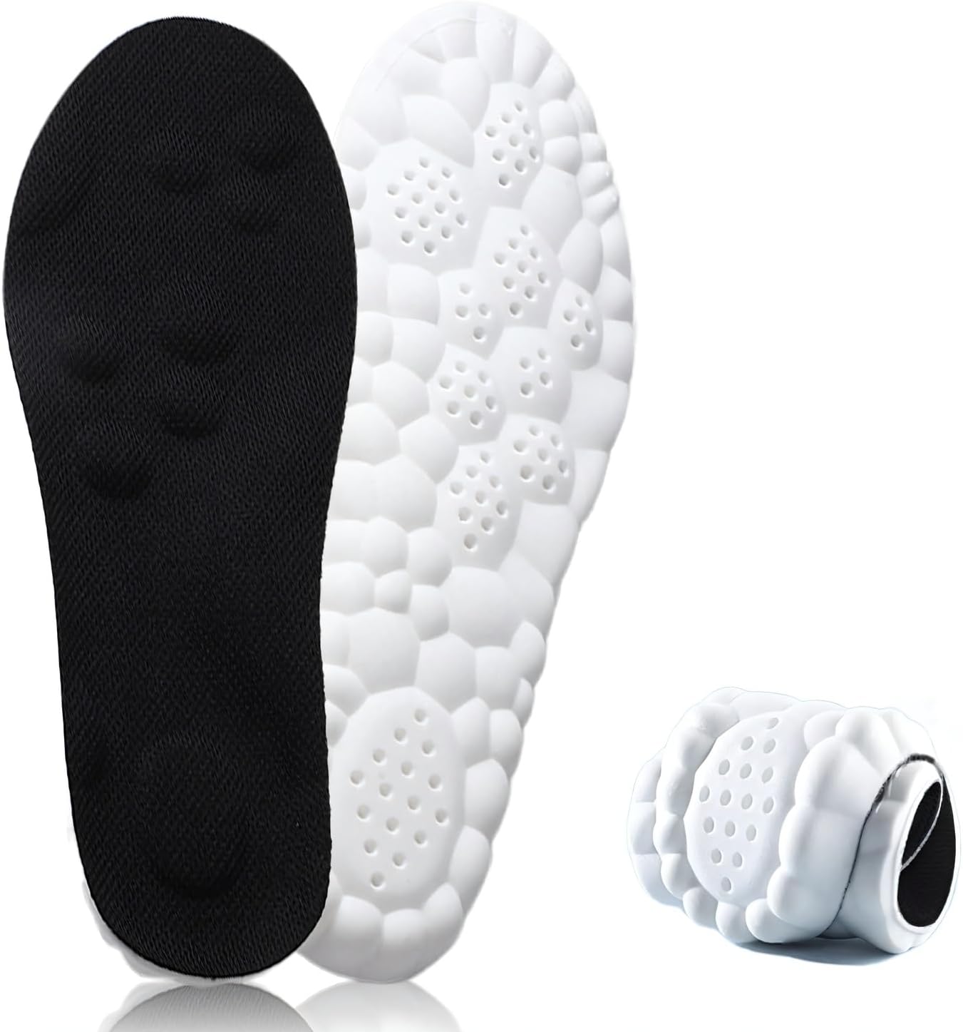 Memory Foam Cloud Insoles for Men and Women, 17D Soft Breathable Massage Shoe Inserts with Arch Support, Fit All Shoe Types for Standing, Walking, and Sports
