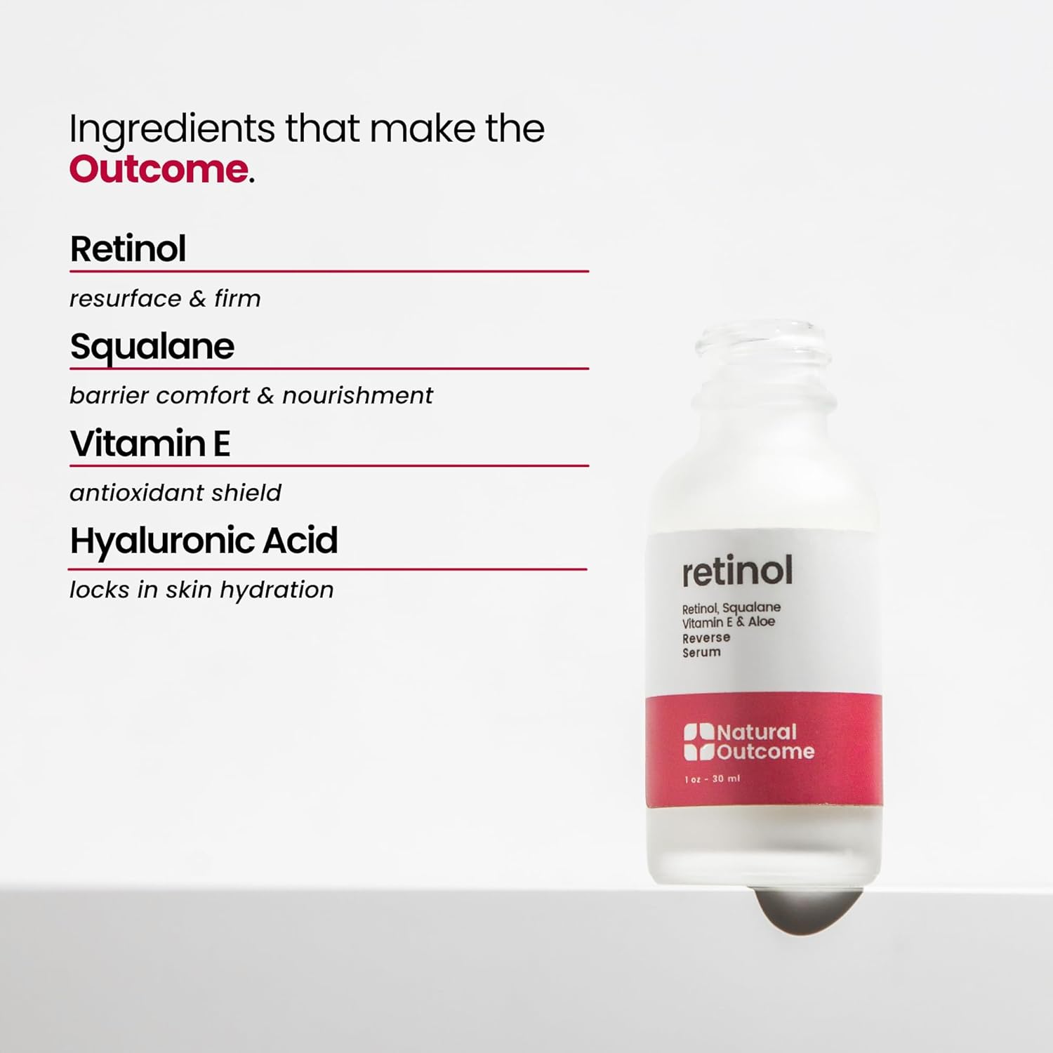 Retinol Serum for Face | Fine Line and Wrinkle Reducer Serum | Nightly Hydrating Facial Serum with Hyaluronic Acid, Vitamin E, Squalane and Aloe Vera | Collagen Enhancer | 1 o - Image 6