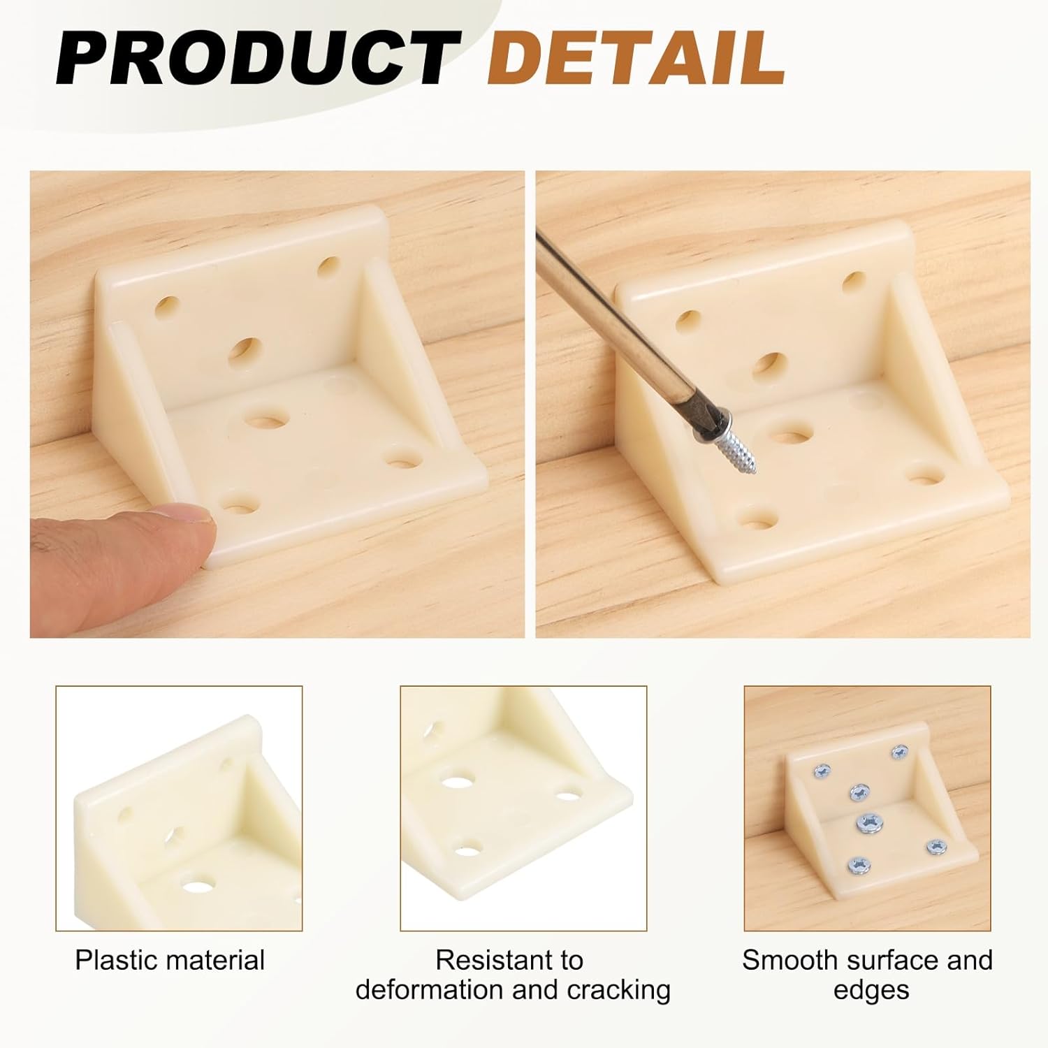 uxcell 16 Pcs Plastic Shelf Support Peg, Right Angle Bracket, 2.13"x 1.69"x 1.3" L Shape Shelf Bracket for Wooden Frame Shelves Furniture