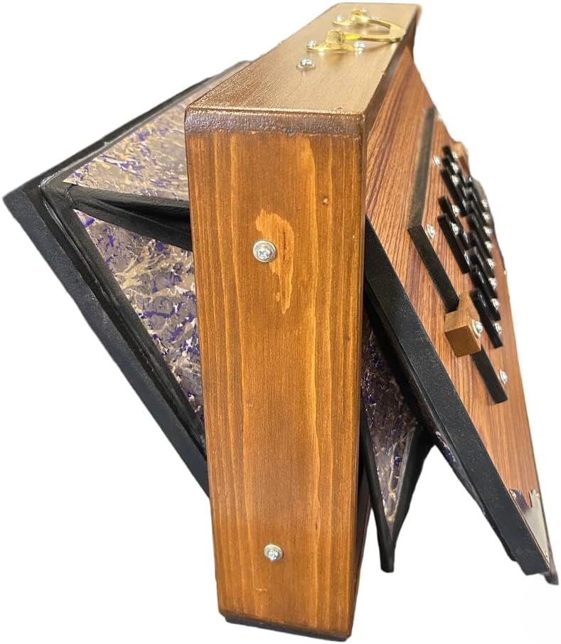 Shruti Box aus Teakholz, Musikinstrument, Strauchbox mit Tasche, gestimmt, 440 Hz, natürliche Farbe (38,1 x 25,4 x 7,6 cm)
