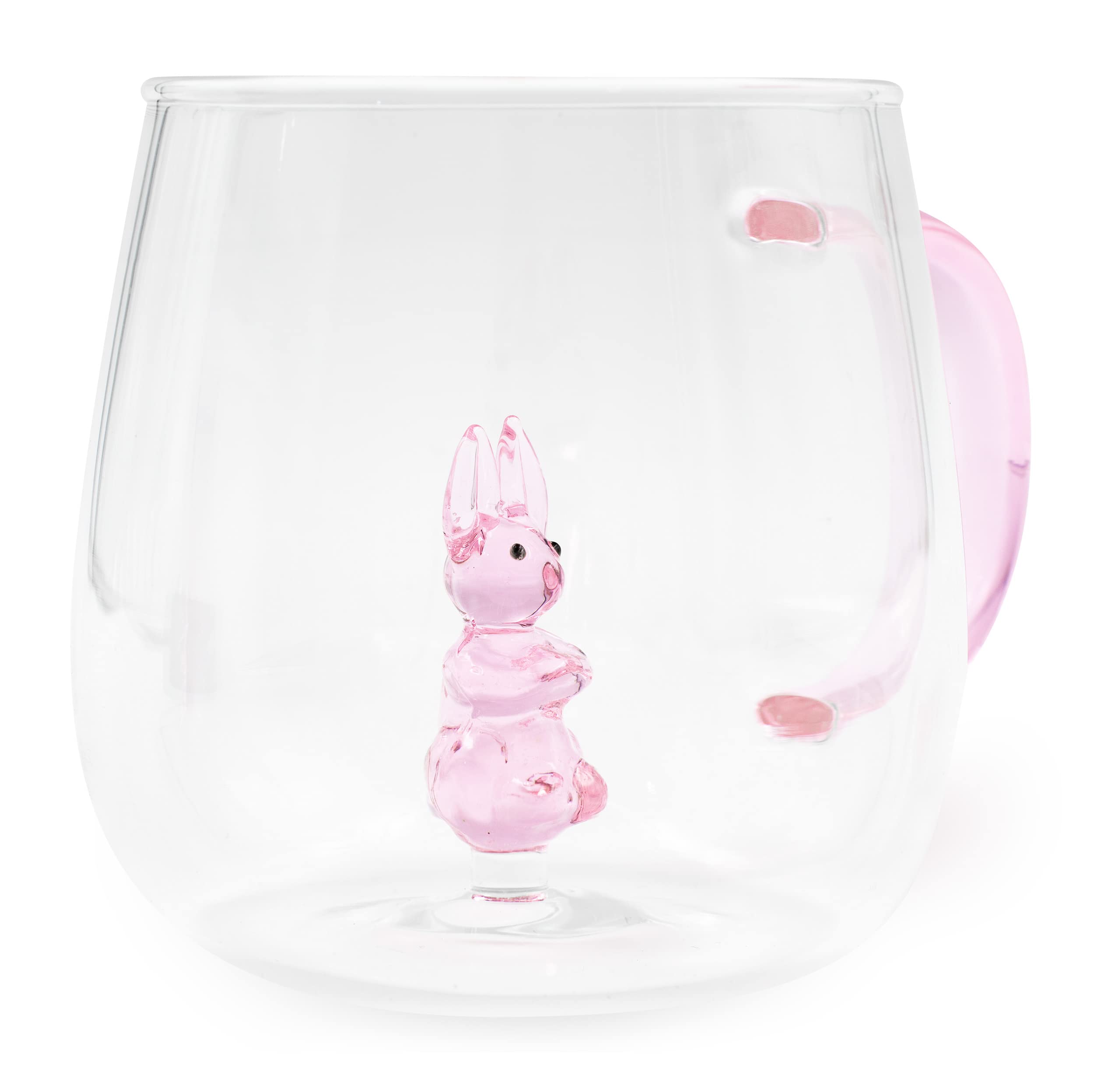 Blümelhuber Flamingo Glas Kopjes - Thee Mok voor Kantoor - Cappuccino en Koffie Glas Met Flamingo Figuur