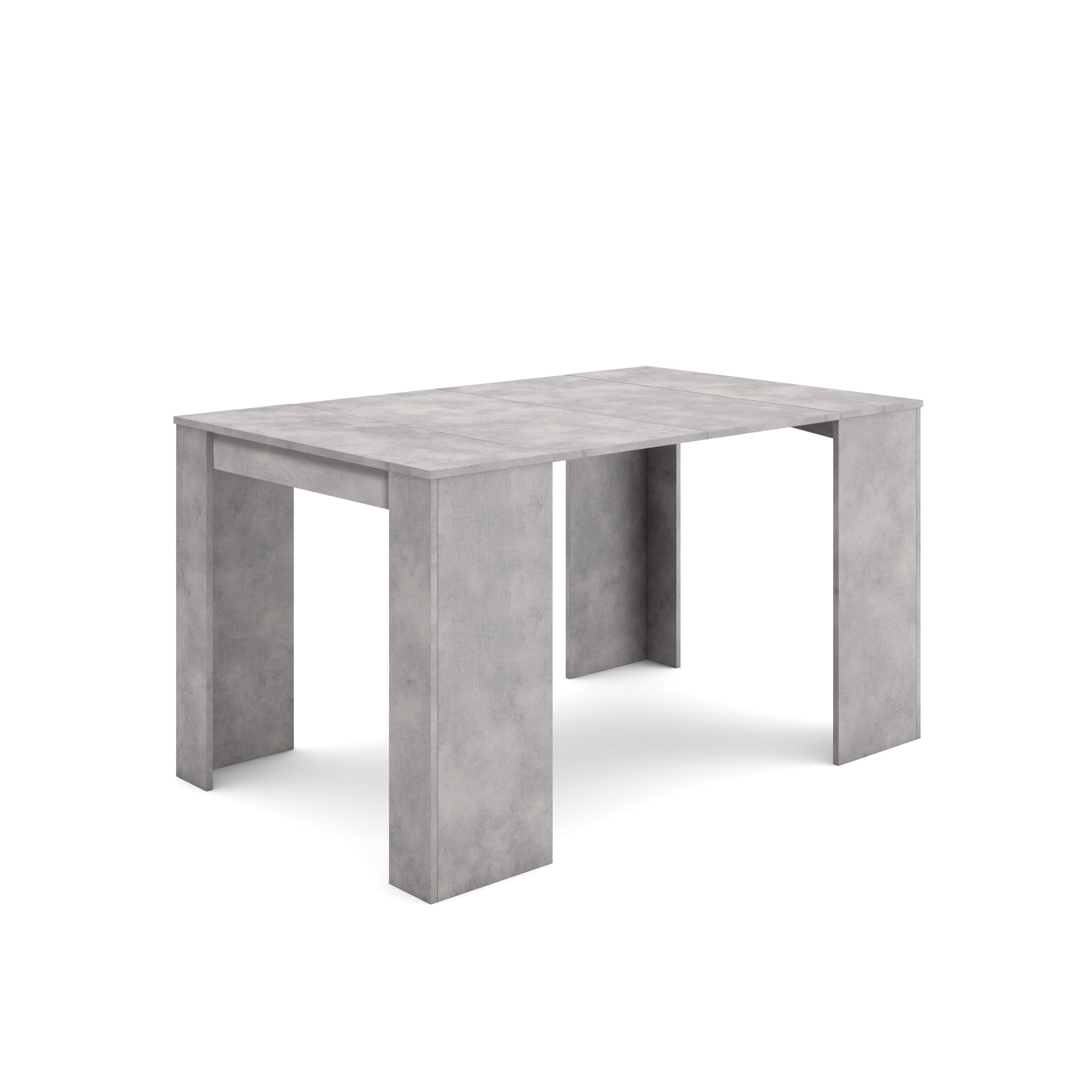 Skraut Home | Mesa Consola Extensible | Mesa Comedor Plegable | 140 | para 6 comensales | Comedor y Cocina | Estilo Moderno | Cemento