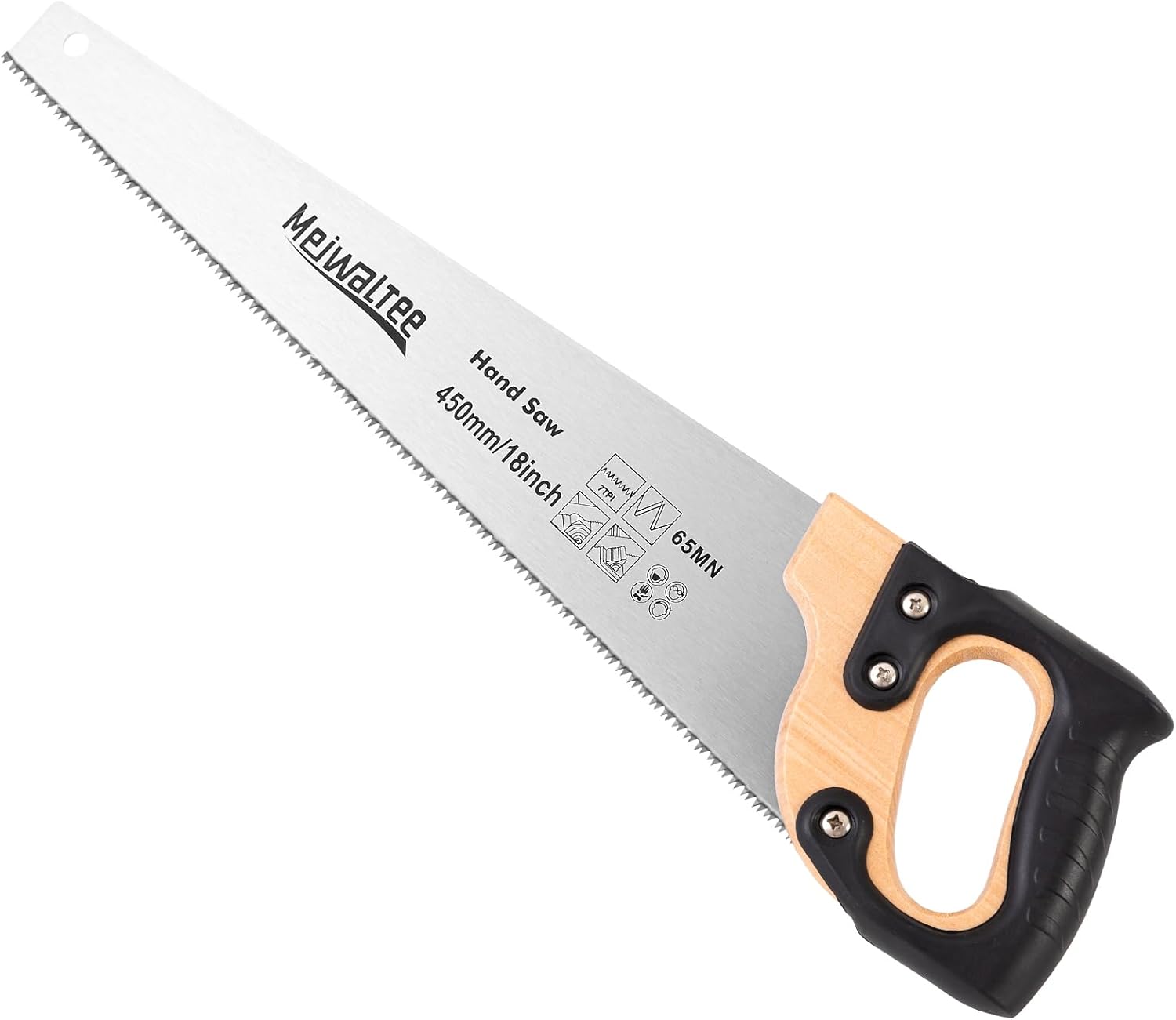 Meiwaltee 18 Inch Wood Hand Saw, 11 TPI Heavy Duty Wood Saw With Non