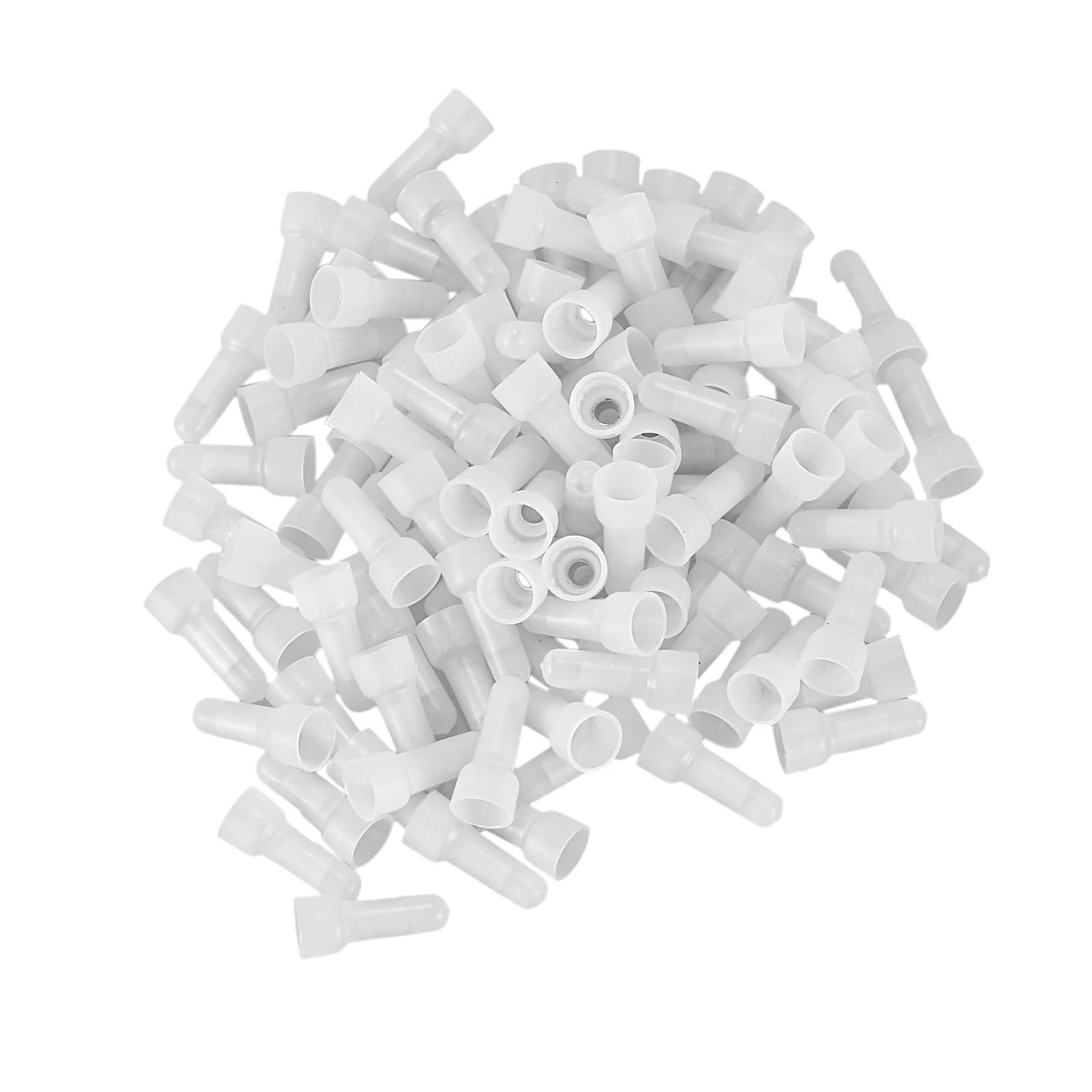 100pcs 22-16 GA AWG Closed End Crimp Caps Splice Gauge Wire Connectors Terminals (White)