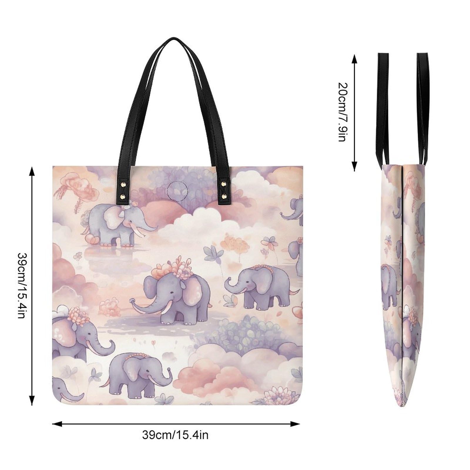 Elephant Pattern Large Leather Handbags Women Fashion Handbag Multifunctional Travel Bag It Is A Great Gift for Mothers, Teachers, Friends, Bridesmaids