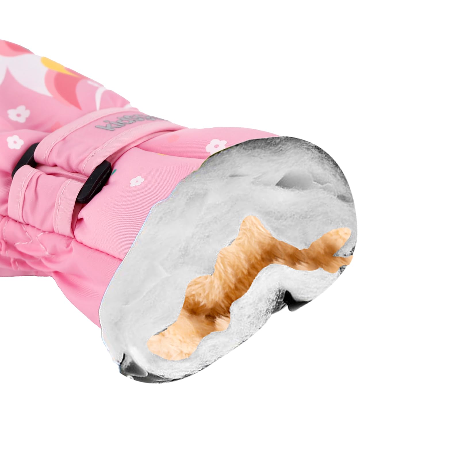 KAKU NANU Guanti da Sci per Bambini Guanti 2-10 Anni Guanti Impermeabili Guanti Invernali da Neve Caldi per Bambini Guanti in Pile Termico per Ragazzi Ragazze Rosa Viola Blu Cartone Animato