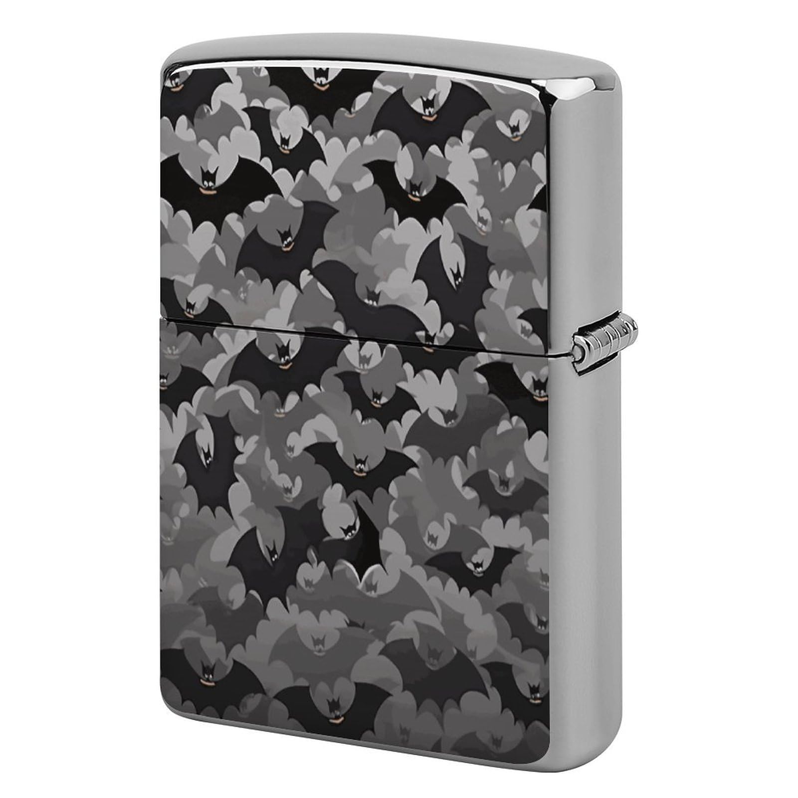 Btcowzrv Style Halloween Bats Grey Metal Lighter Case Sleeve Cover Holder