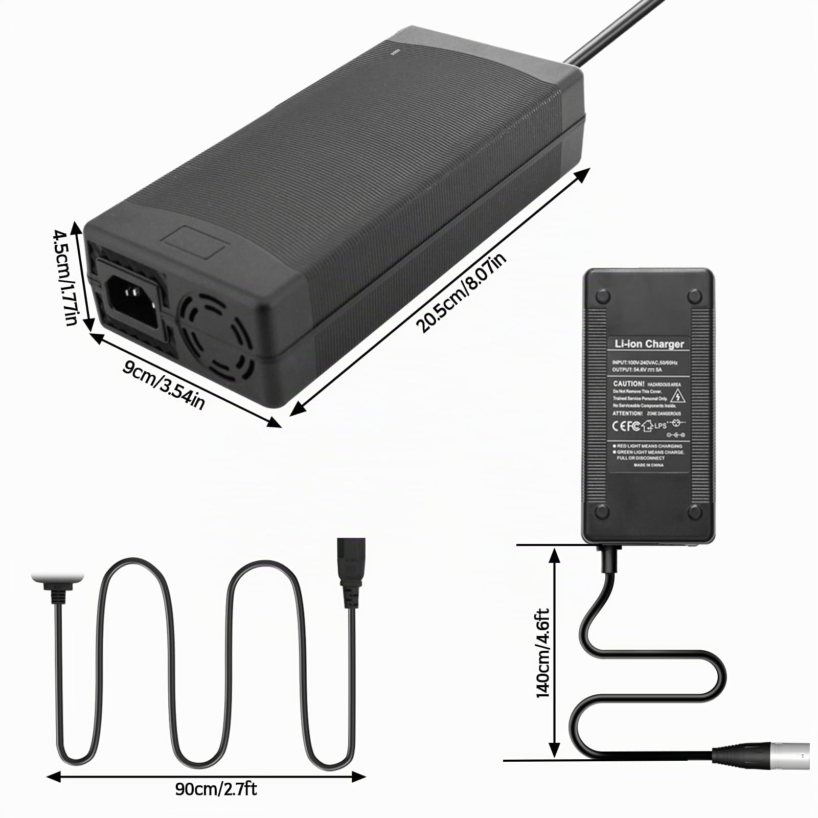 Yasco Li-ion akku Ladegerät Mehrere Stecker Für Elektrofahrrad Roller E-Bike Boot Motorrad Xiaomi Akku Ladegerät (58.8V 5A)
