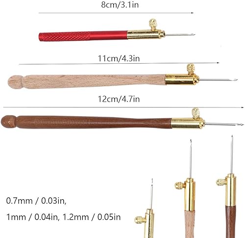 Miniatura 5 de Gancho de ganchillo, mango de madera de haya, aguja de acero inoxidable, ganchos de ganchillo bordados, 12 ganchos franceses para costura, bordado,