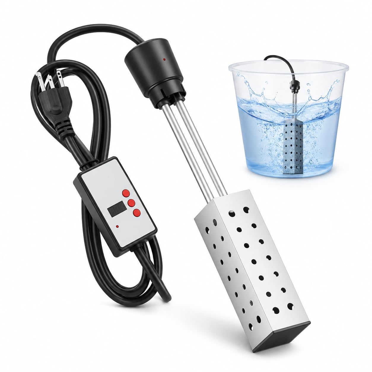 Thermoplongeur électrique thermostatique, 2500 W, contrôleur numérique