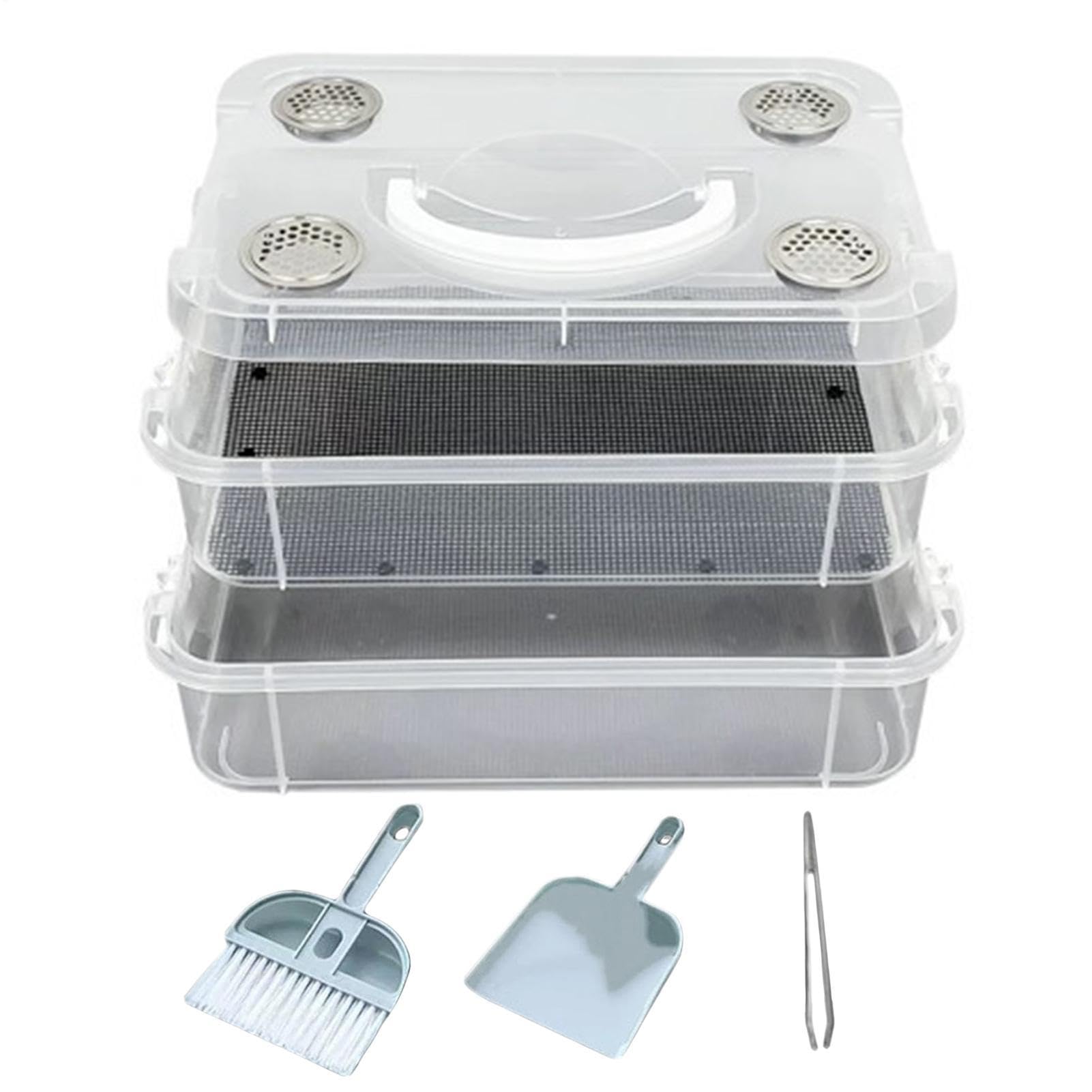 Mealworm Breeding Kit,Double-Layer Transparent Feeding Box | Mealworm Breeding Container | for Entomology Science Education Classroom School Homeschool Science Project Observational Learning
