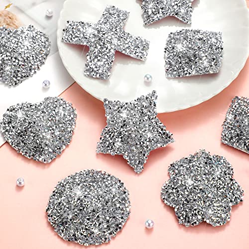 Bencailor 6 Pairs Rhinestone Pasties Sticky Bra Reusable Breast Covers Nipple Covers Waterproof Breast Stickers for Women4
