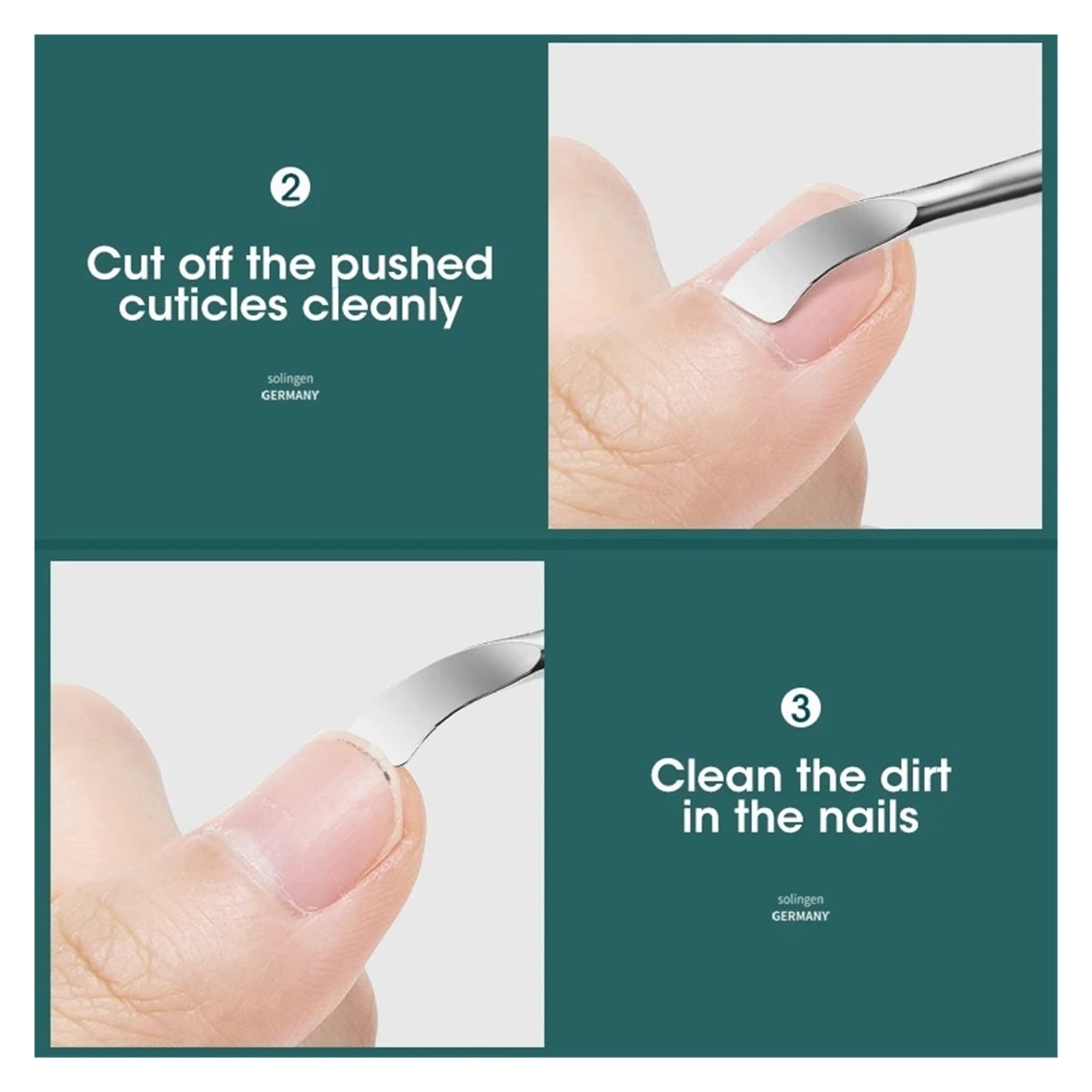 Spingi Cuticole Spingipelle Per Pelle Morta | Strumento for manicure con doppio smalto for pelle morta in acciaio inossidabile