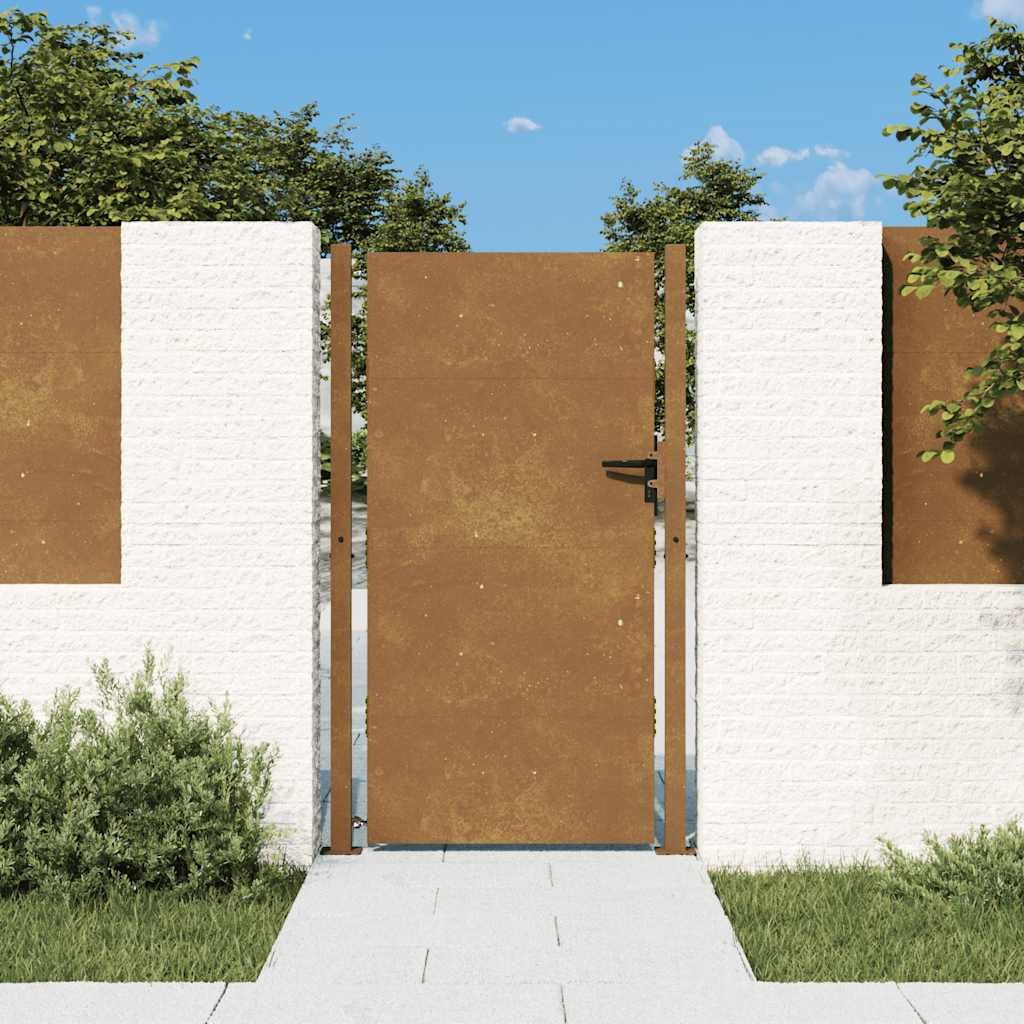 vidaXL Portail de Jardin Acier Corten 100x175 cm avec Serrure