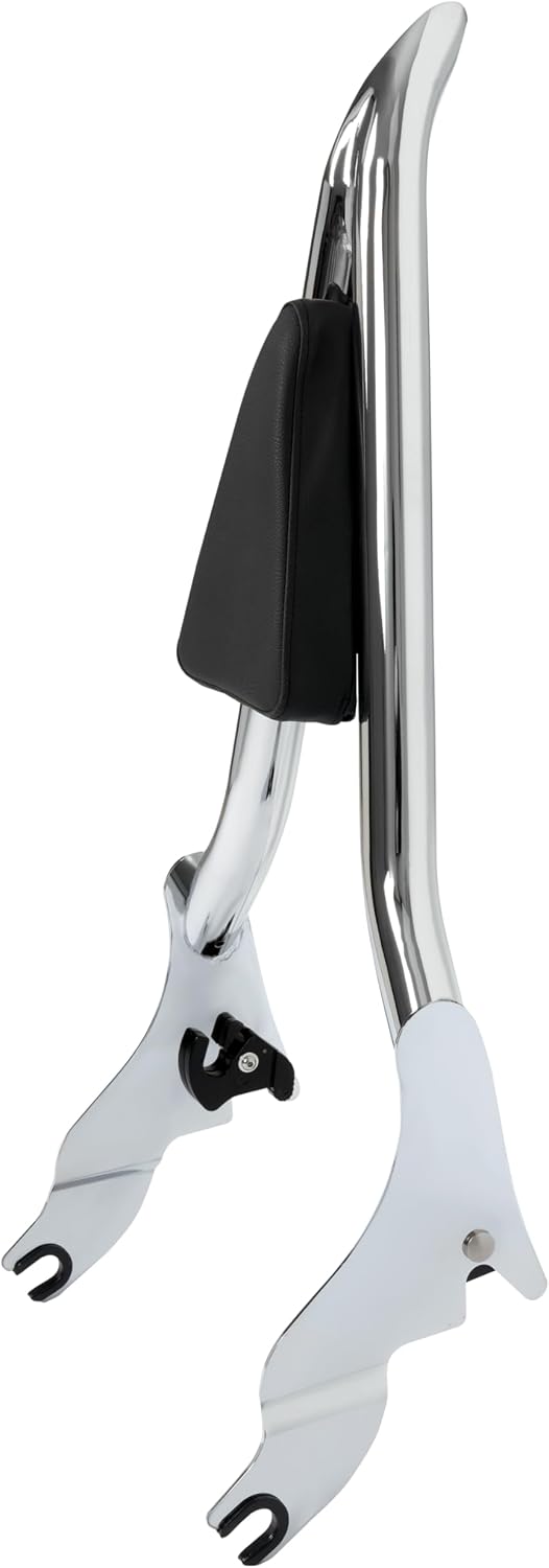 ALMULOO Detachable Motorcycle Backrest Sissy Bar Compatible with 2009-2024 Harley Touring Road King CVO Street Glide Electra Glide Road Glide Ultra Limited, 22" Chrome, Silvery+Black