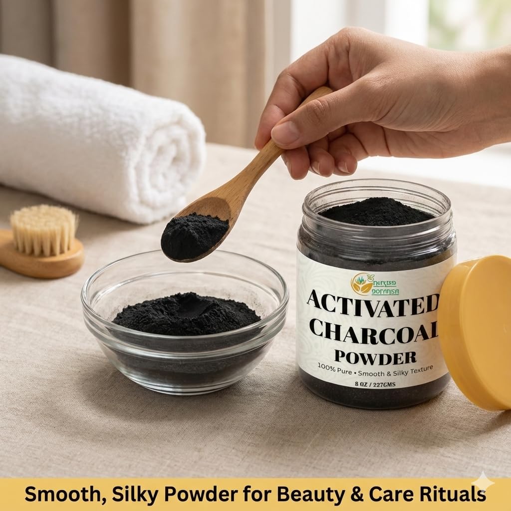 Herbs Botanica Activated Charcoal Powder, Food Grade Natural Detoxifier for Digestive Health, Teeth Whitening, Detoxification & Bug Bite Relief, 8 oz / 227 gm — Amazon image 3