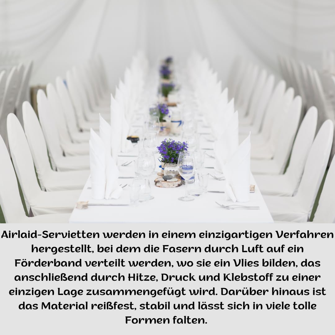250 x Airlaid Serviette 40 x 40 cm dunkelgrün - hochwertige Einwegservietten stoffähnlich - Reißfest, Saugstark & Formstabil - ideal für Hochzeit, Partys und Events