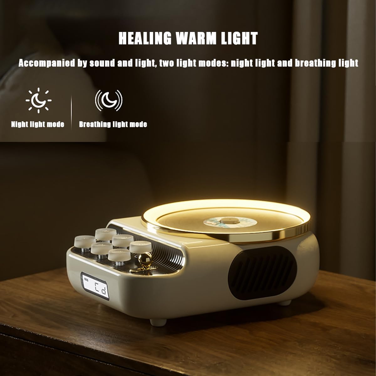 Lettore CD con cordino, sistema musicale ricaricabile da 4000 mAh, radio FM Bluetooth, giradischi, altoparlanti integrati, versatile per sport, studio, lavoro