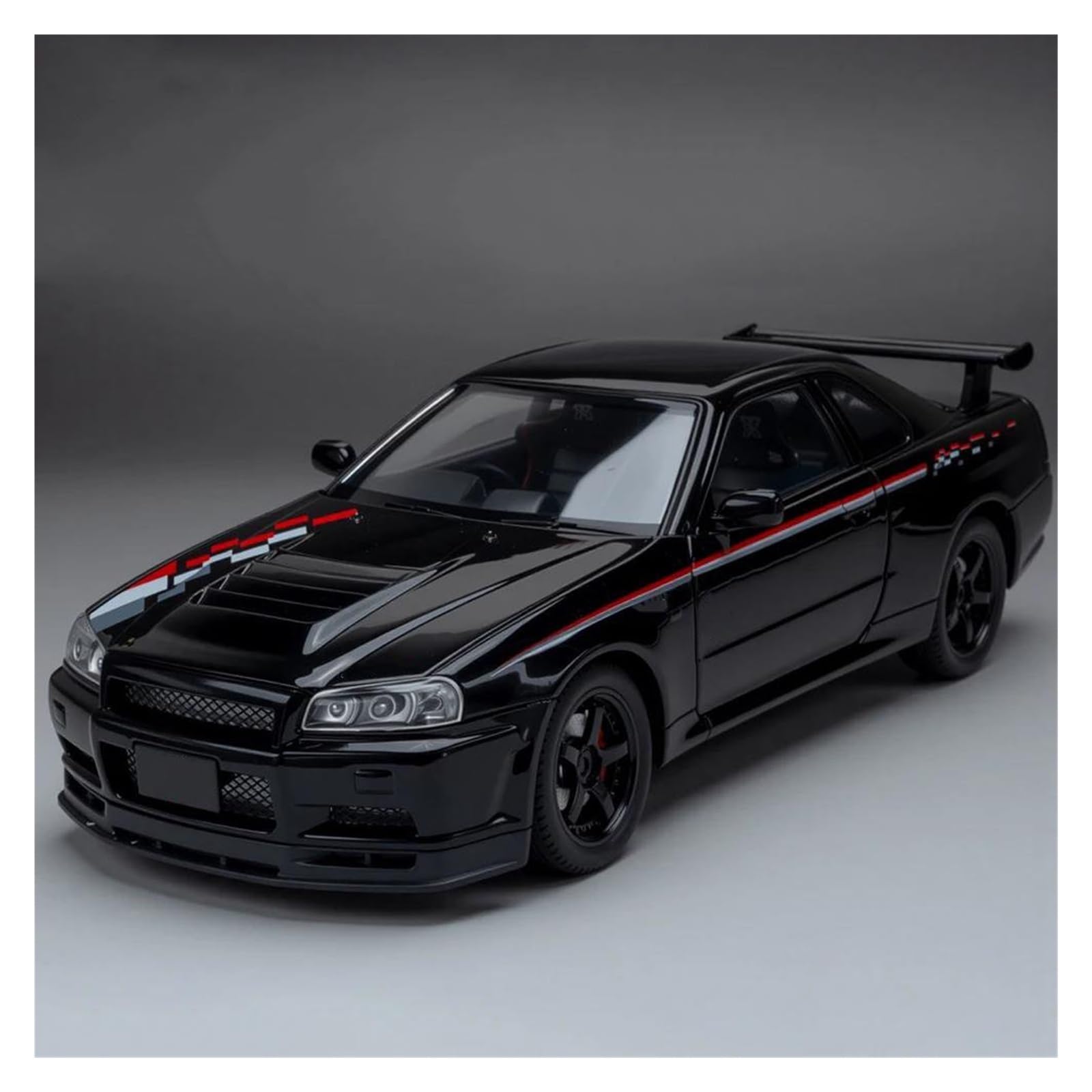 Uifcog Black Die Cast Collectible Car Model For Skylin For Gtr R34 Car Model