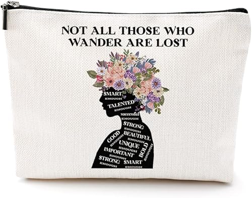 Ovfhus Bolsa de maquillaje retro con citas motivacionales, bolsa de viaje para cosméticos, regalos hippie, regalos divertidos, cosas que no todos