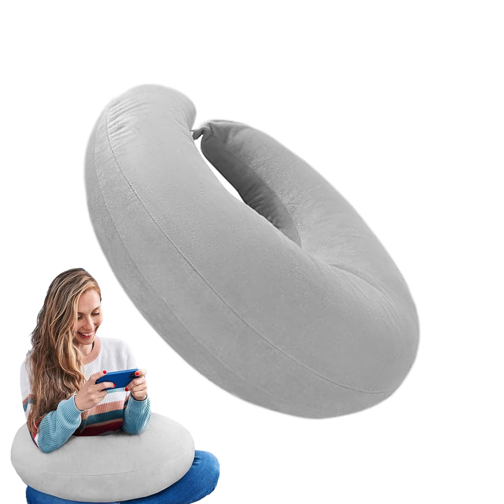 Yuragim Ergonomisch Crealis-kussen, gehaakt kussen, steunkussen, leesgamingkussen voor bed, volwassenen en kinderen, schootkussen, leeskussen, ergonomisch gamingarmkussen om te lezen, spelen, werken
