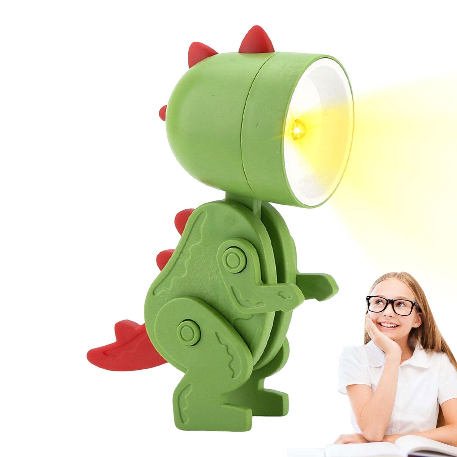 Lámpara LED de mesa de dinosaurio | Lámpara LED de escritorio para niños, ángulo ajustable, luz nocturna inalámbrica con soporte para teléfono, divertida lámpara de escritorio de dinosaurio para