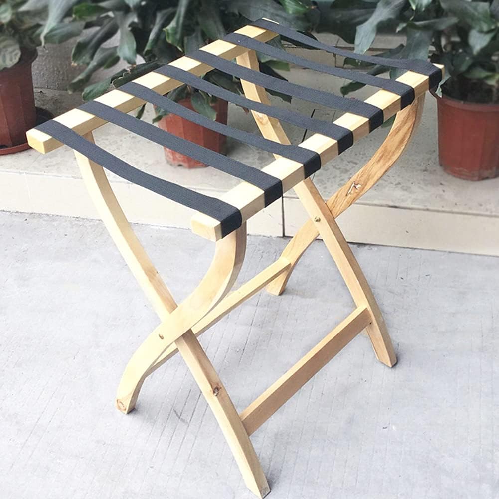 Solid Wood Shelf Collapsible Put On The Hanger Luggage Counter Room Supplies Wooden Frame,Luggage Rack Folding Suitcase Stand, for Hotel