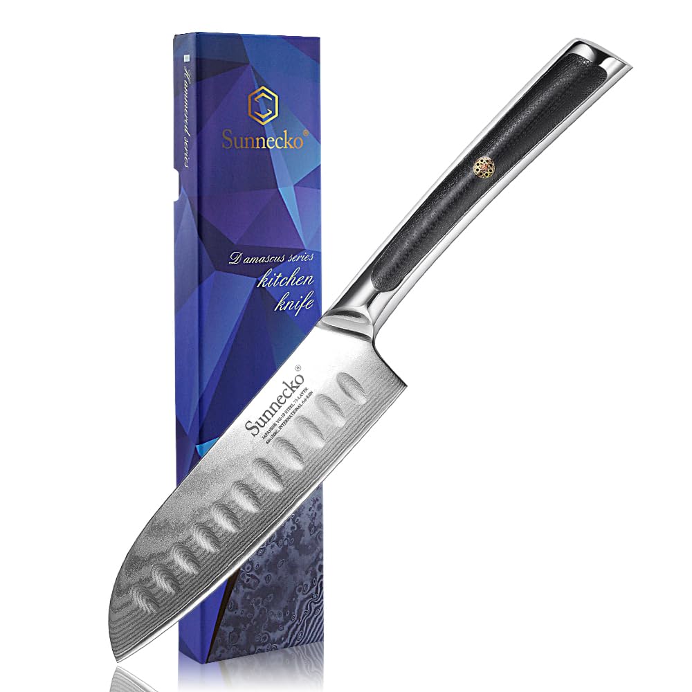 Amazon | Sunnecko 包丁 三徳包丁 ダマスカス 73層 130mm VG10 よく