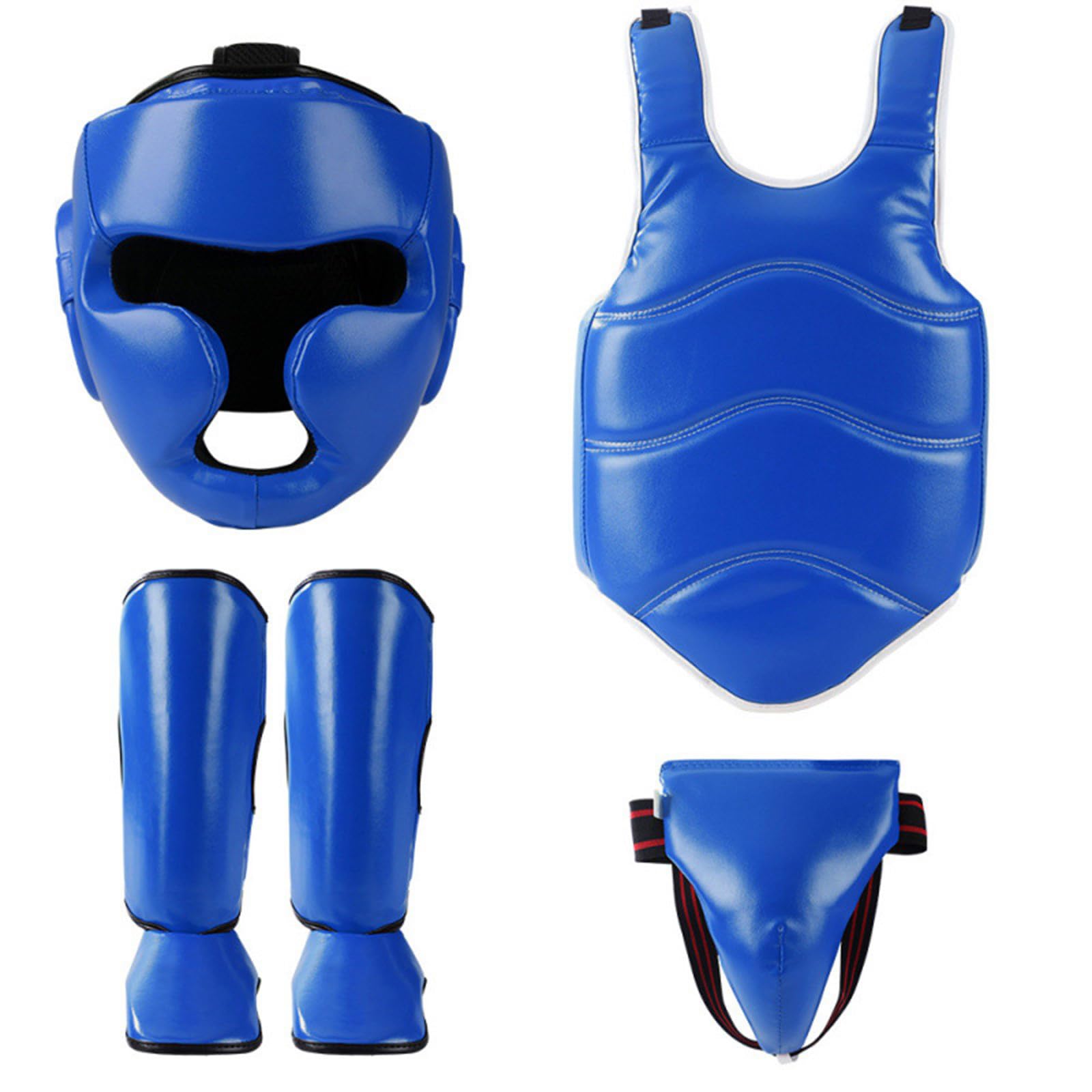 Juego completo de equipo deportivo de combate acolchado de espuma de poliuretano con protector de pecho, espinilleras para boxeo, kickboxing, equipo de lucha fino