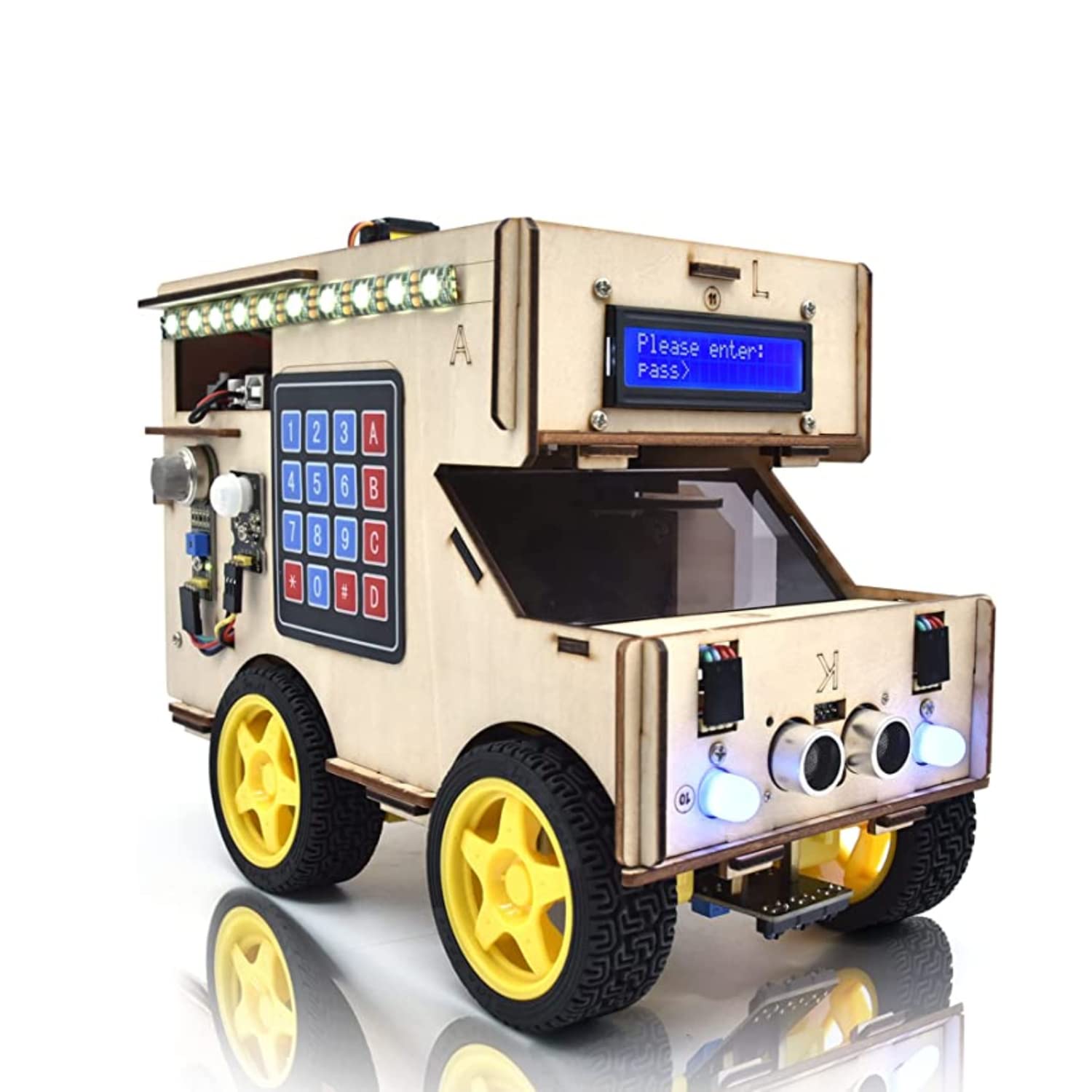 KEYESTUDIO Robot Kit for Arduino IDE, Smart Home RV Car Kit with UN0 R3 Board | Intelligent STEM Robot Kit | IoT Kit with Line Tracking Module, Ultrasonic Sensor, Music Project ect. 13 Functions