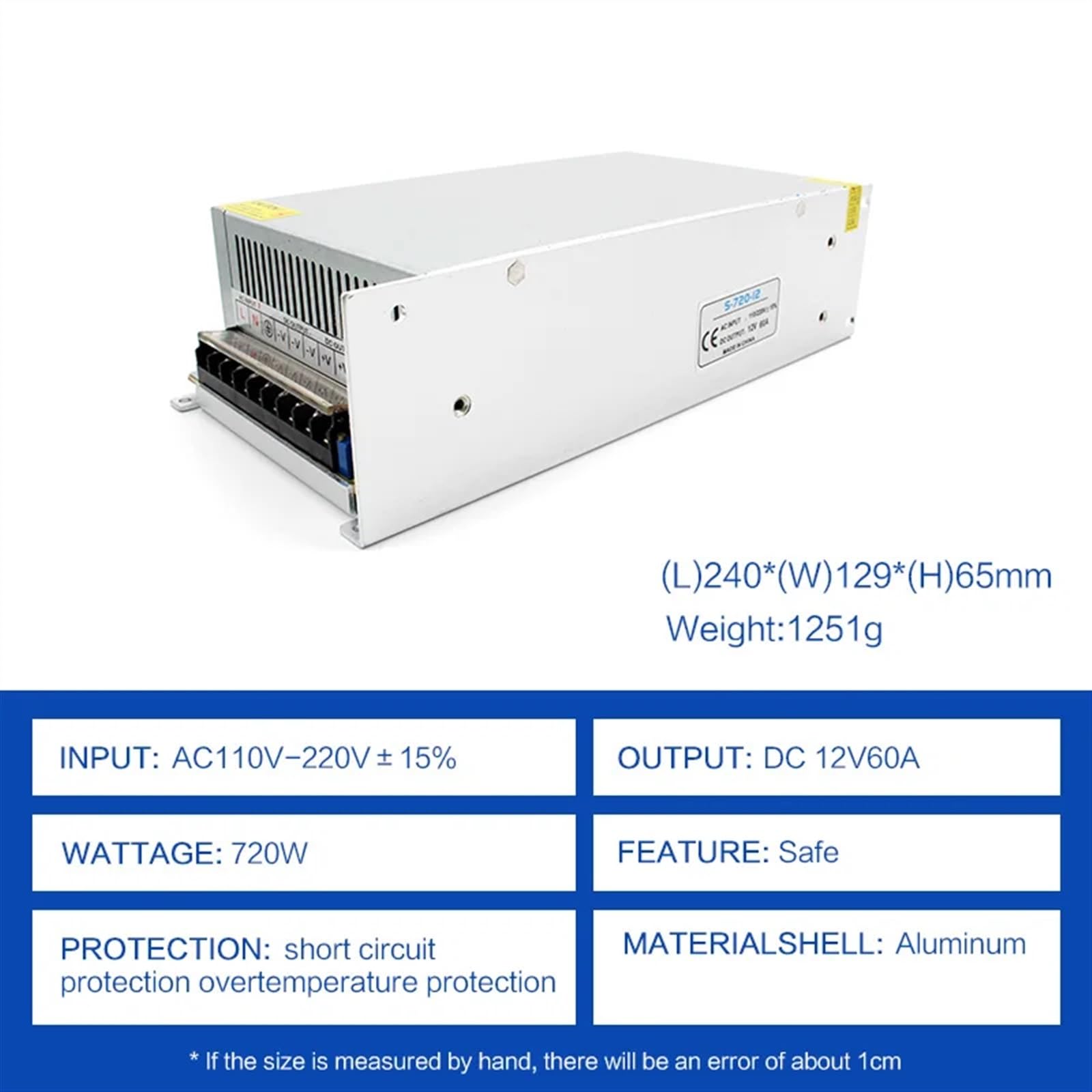 Fuente de alimentación de 220V a 12V, transformadores Fonte de 500W, 5V, 24V, 3V, 5V, 9V, 12V, 15V, 18V, 24V, 36V, 48V, fuente de alimentación conmutada SMPS(36V,5A)