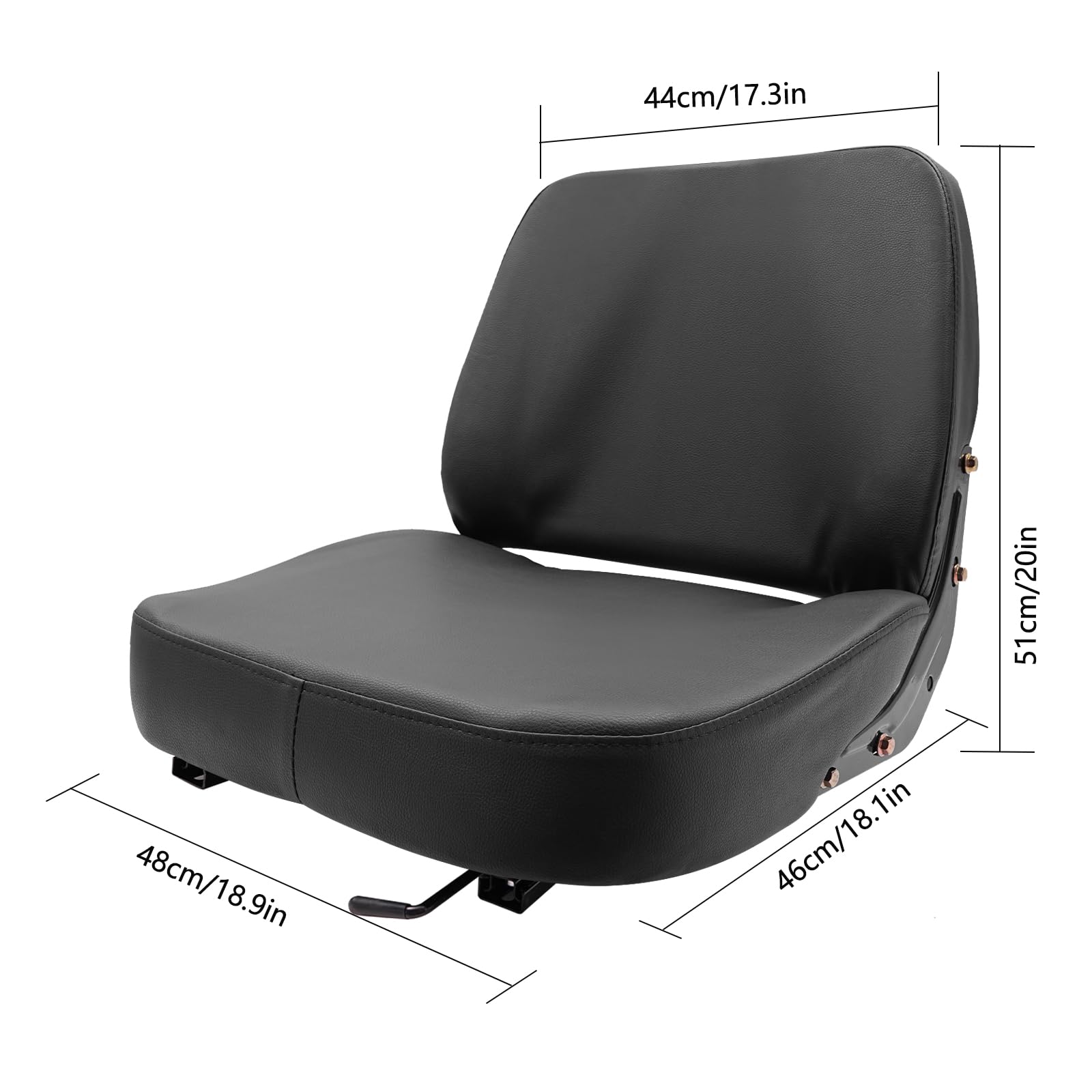 Asiento de carretilla elevadora, asiento universal ajustable para tractor cortacésped, cargador telescópico