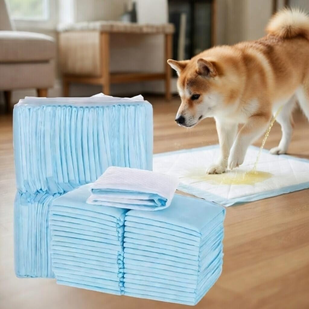 Disposable Pet Urine Pads, Extra Large, Super Absorbent, Leak-Proof Training Pads for Dogs, Puppies, Cats, Blue (Large)