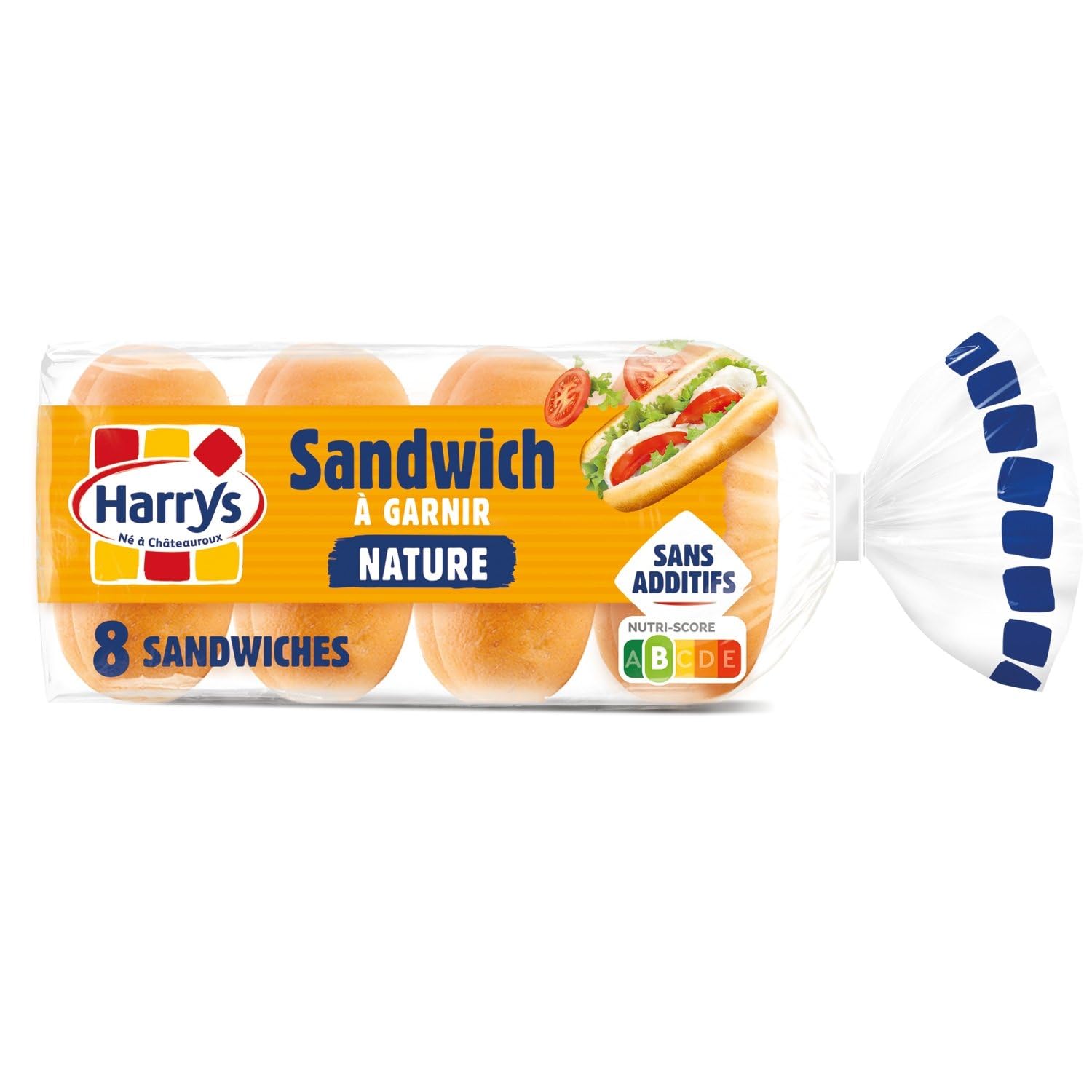 HARRYS – Pain Sandwich Nature Sans Additifs, Texture Moelleuse et Goût Authentique (Sachet 8 Pains) - Le Lot De 4