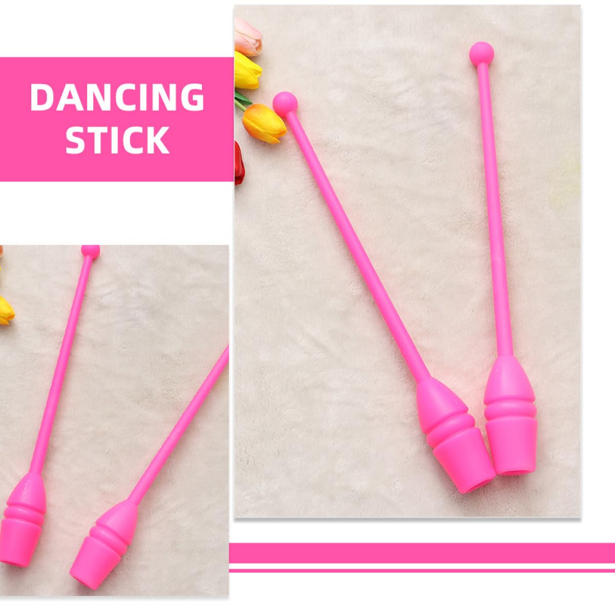 Generico Clavette Ginnastica Ritmica Bambina Rosa in Plastico per Ginnastica Artistica e Fitness Accessorio e Bambine
