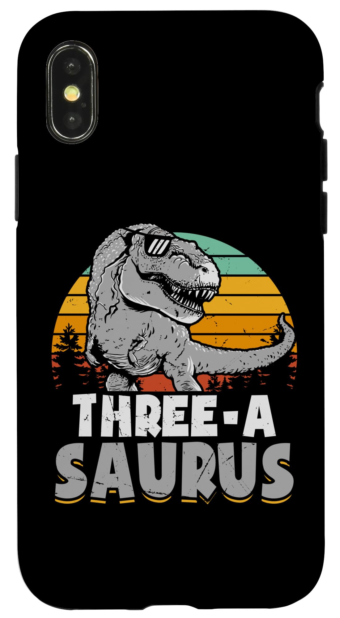 iPhone X/XS Three-A Saurus Two Rex Birthday 3 Year Old T-Rex Case