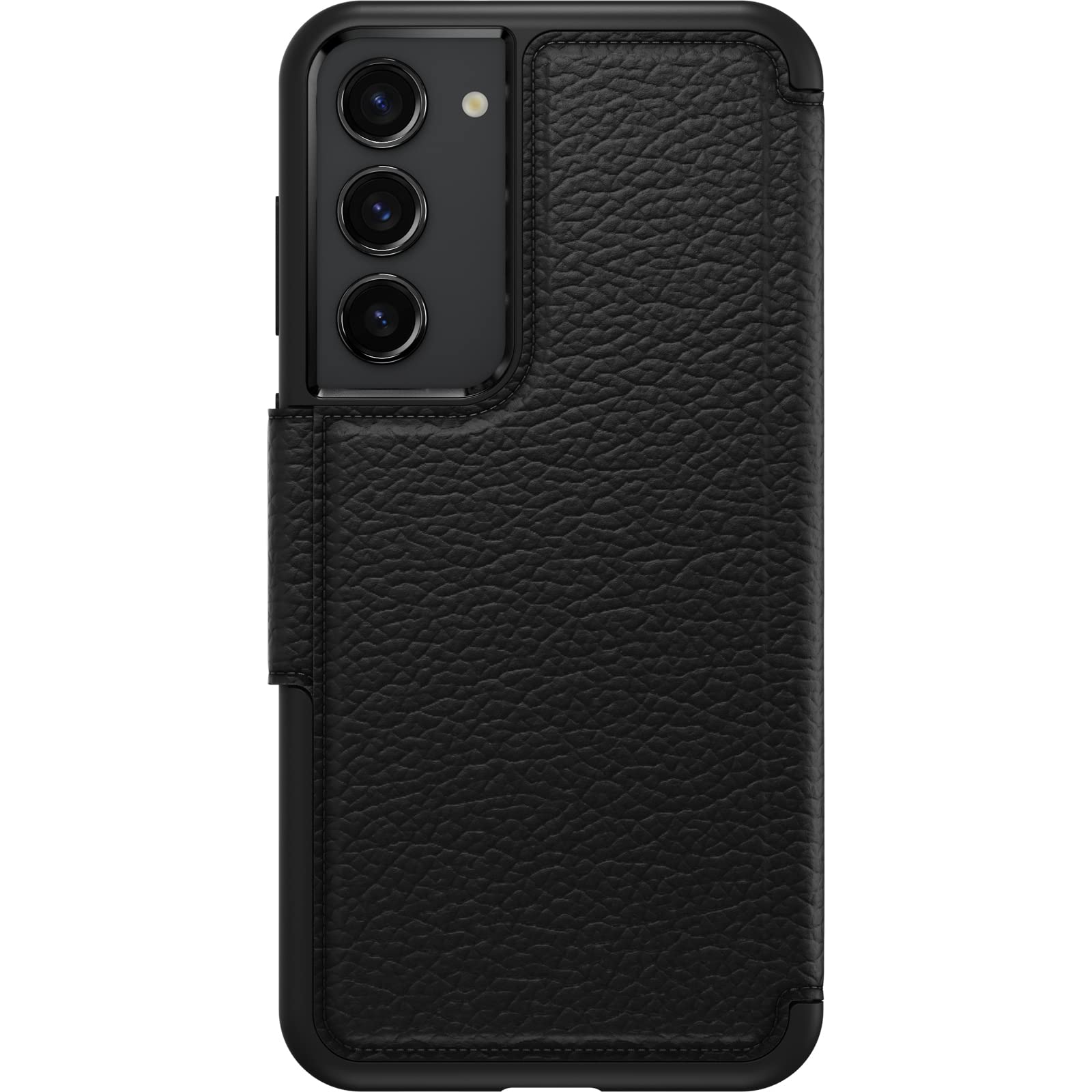 OtterBox Cover per Samsung Galaxy S23+ Strada, resistente a shock e cadute, vero cuoio, 2 slot carte di credito, testata 3x vs norme MIL-STD 810G, Nero, Senza Retail Package