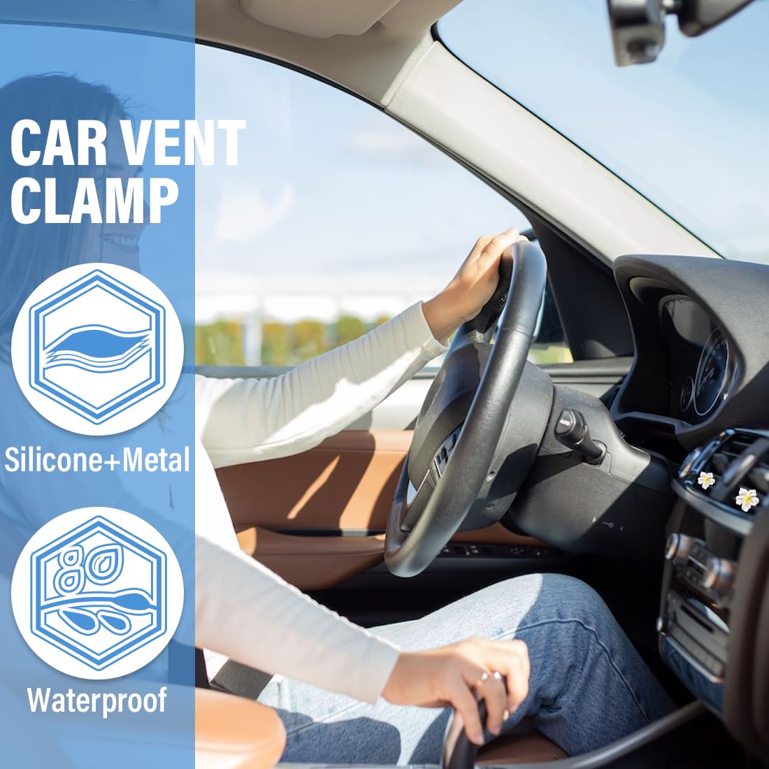 10 Clip Deodorante Per Auto A Forma Di Margherita - Profumatore Per Sfiato - Foto 10