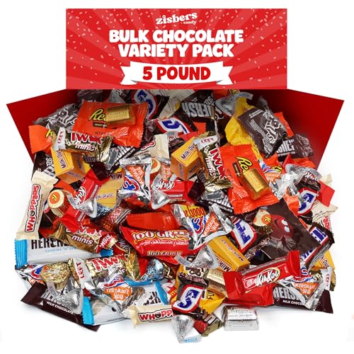 Bulk Assorted Chocolate Candy Variety Pack 5 Pound - 220 Pieces Individually Wrapped Mixed Chocolate...