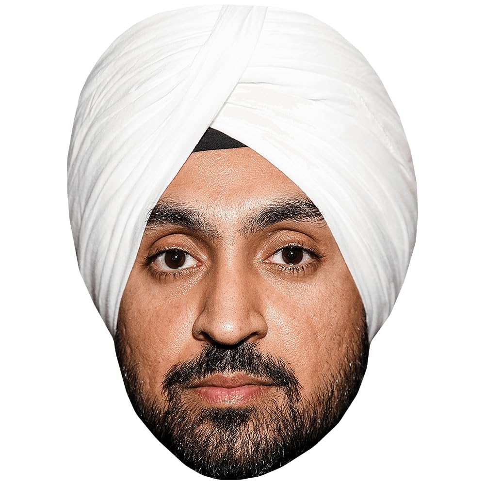 Diljit Dosanjh (Beard) Celebrity Mask, Flat Card Face, Fancy Dress Mask