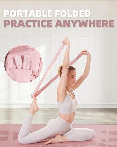 Miniatura 6 de YOTTOY Correa de yoga y bandas de resistencia, bandas elásticas de ejercicio para mujeres con 10 bucles, perfectas para estiramiento y terapia física