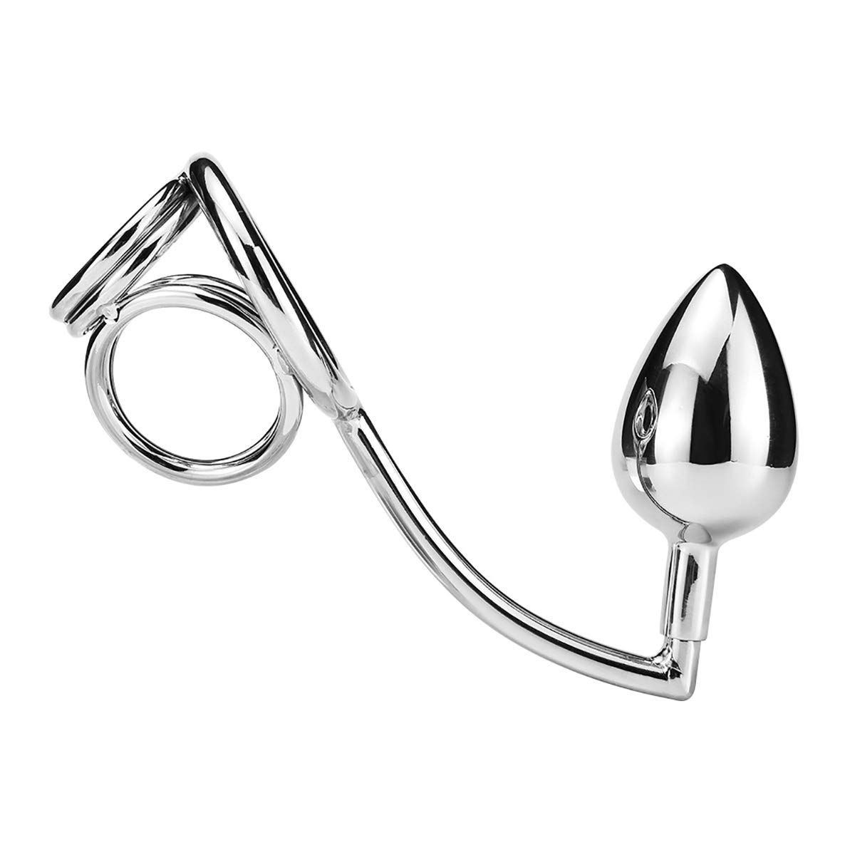 Fetisch Stahl Edelstahl Anal Haken mit Cockring Abnehmbare 3 Größe Metal Analkugel Stecker Unisex Anal Plug Set für Liebhaber