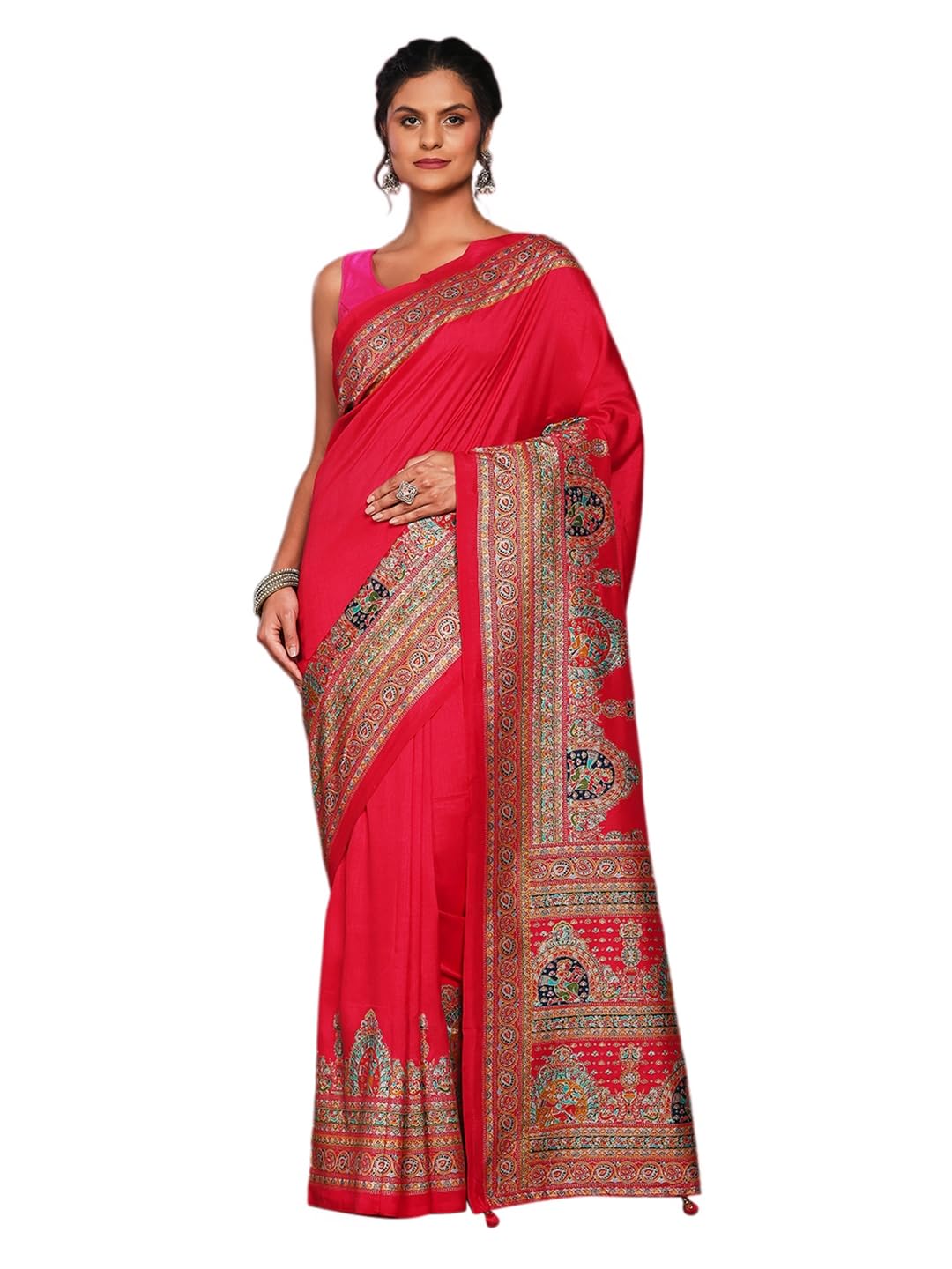 meena bazaar Premium Art Silk Saree with Matching Blouse Piece | Elegant Designer Saree for Women | Festivel & Occasion Wear-picture-14