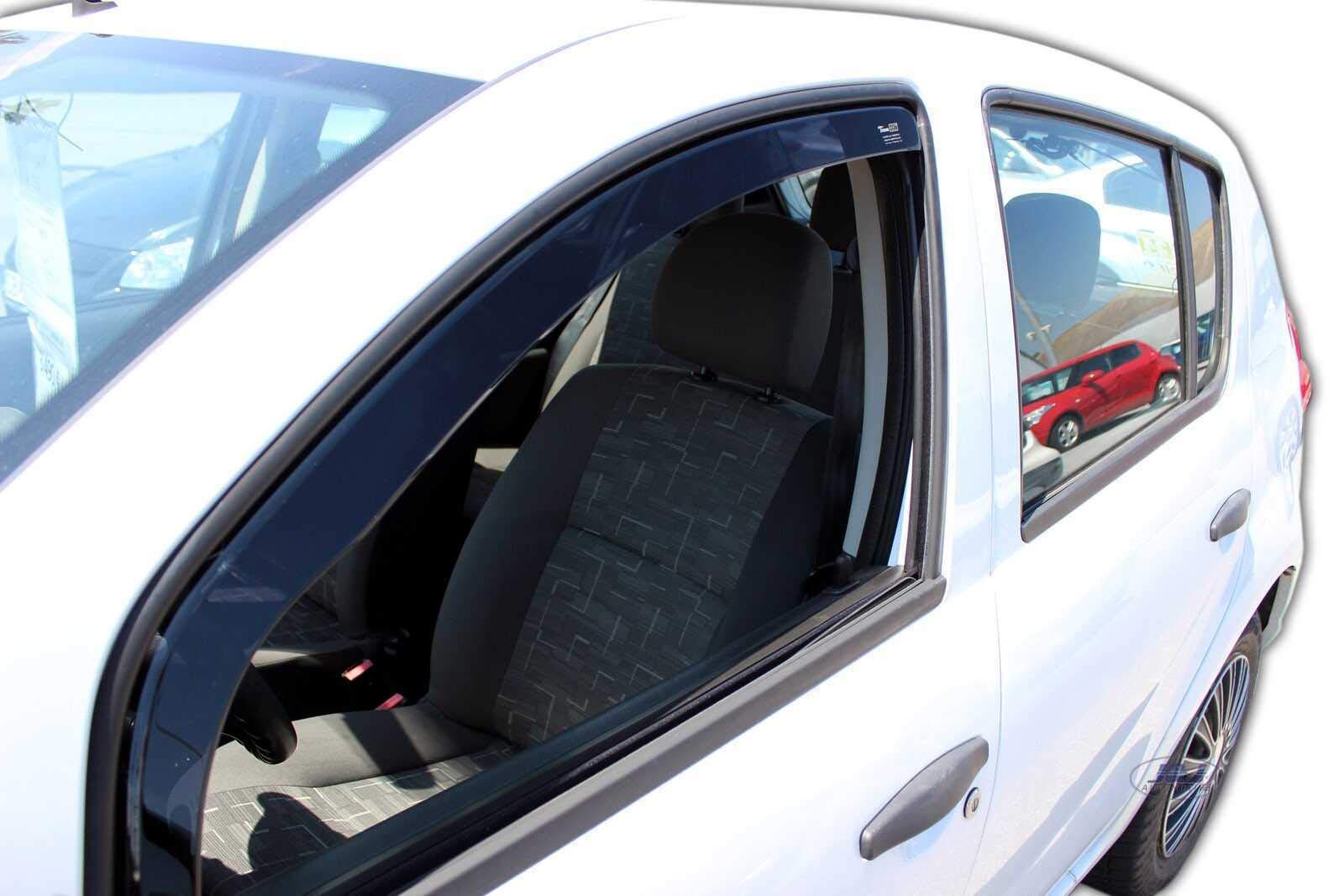 J&J AUTOMOTIVE Deflettori d'Aria per Dacia Sandero/Stepway 2008-2012, Set da 2 Pezzi, Nero Fumé Oscurato Heko