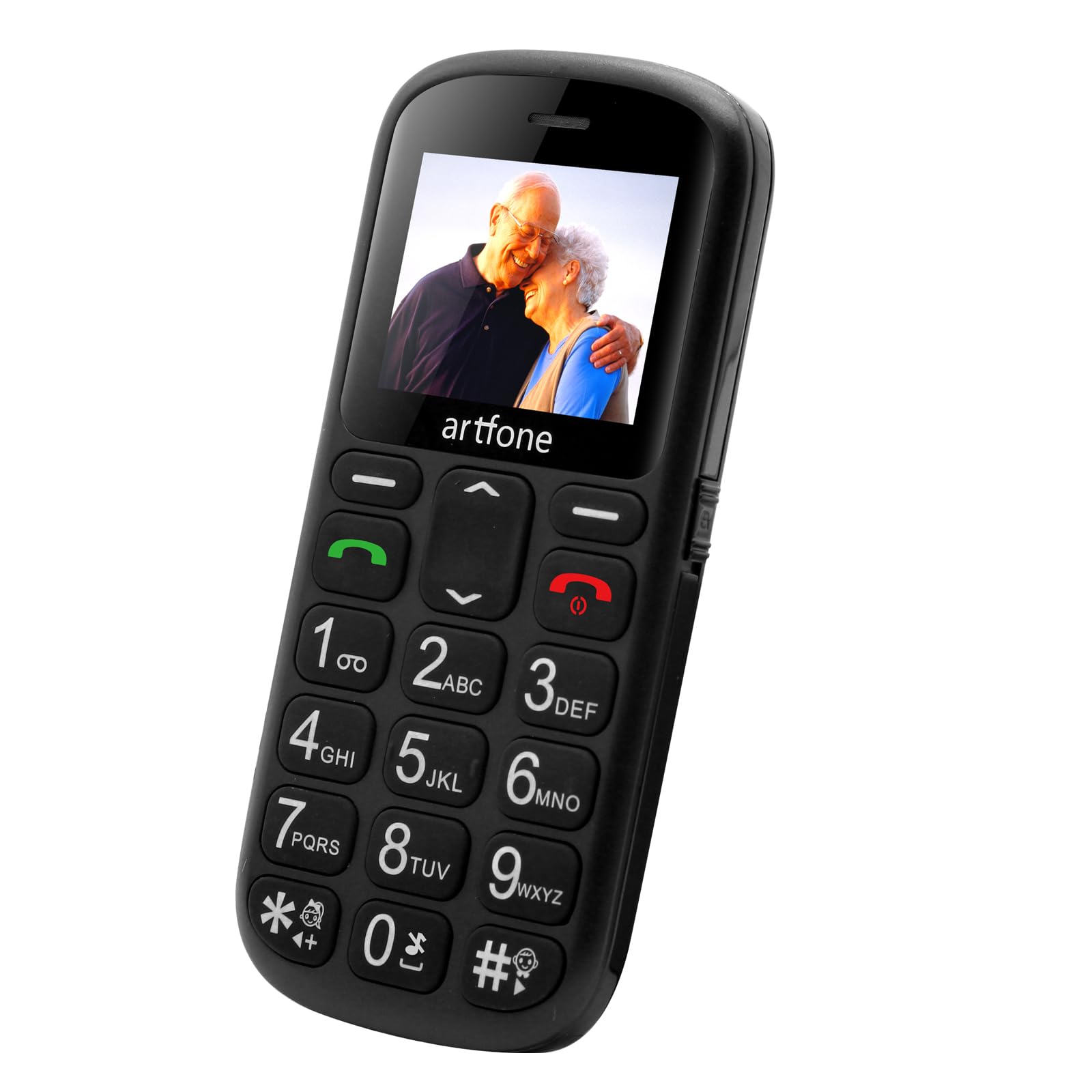 artfone CS181 Seniorenhandy Ohne Vertrag, Dual SIM 2G GSM Handy mit Großen Tasten, SOS Notruftaste, Taschenlampe, Großtastenhandy mit Ladestation,800mAh Akku, FM-Radio,1,77 Zoll Farbdisplay, Schwarz